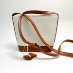 Cuir small bucket textile and calfskin crossbody