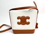 Cuir small bucket textile and calfskin crossbody