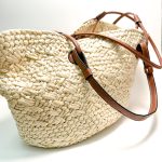 Anagram basket bag large woven with calfskin