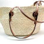 Anagram basket bag large woven with calfskin