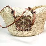 Anagram basket bag large woven with calfskin