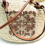 Anagram basket bag large woven with calfskin